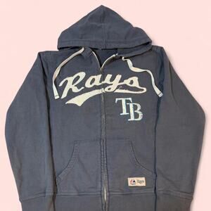 Majestic Tampa Bay Rays MLB Zip Up Hoodie Size Medium